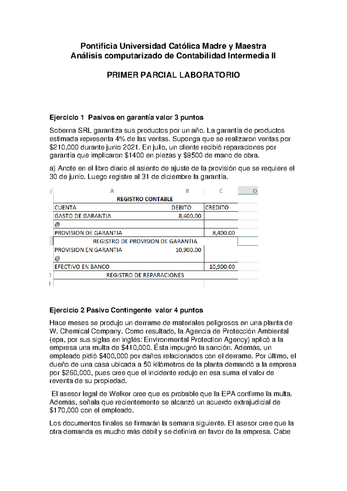 Primer Parcial Laboratorio Contabilidad Intermedia II - Studocu