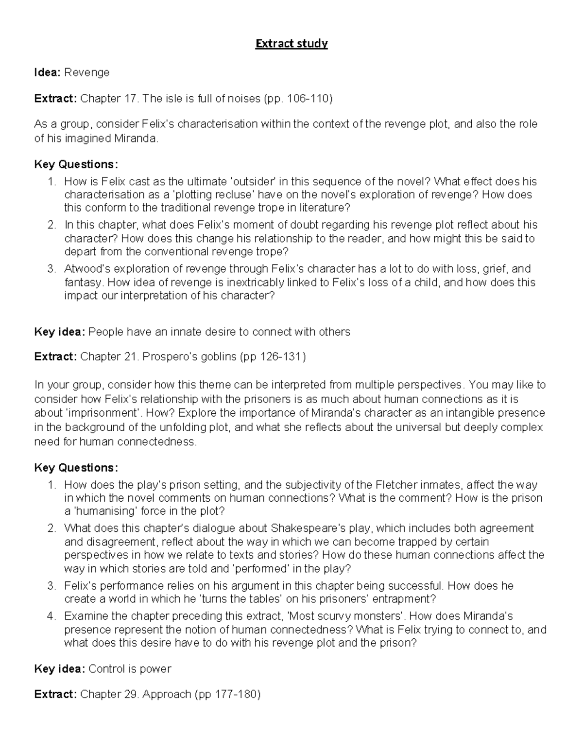 Extract Study: Understanding Revenge and Human Connection in TEMPEST ...