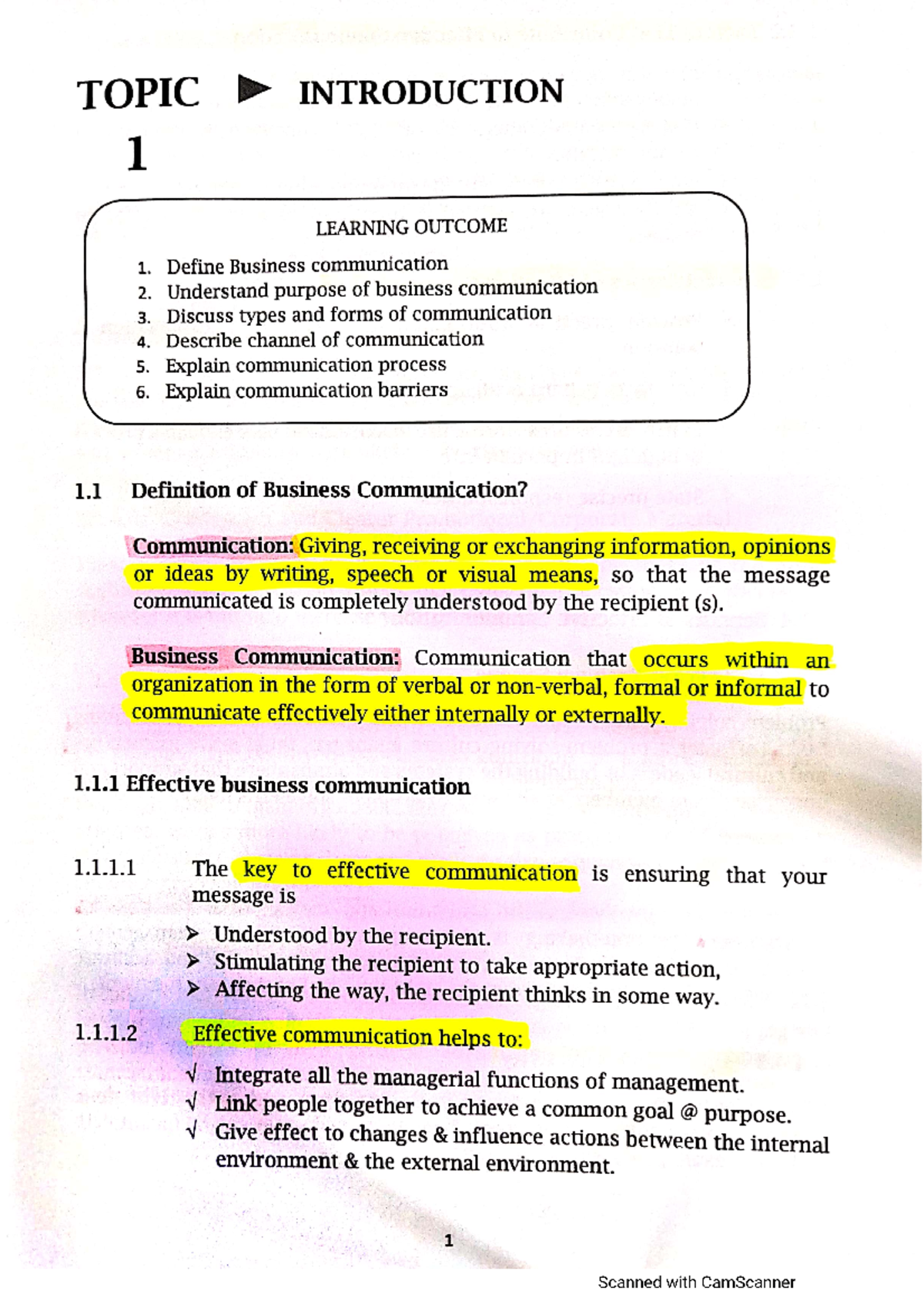 MGT Topic 1 - Business Communication - Studocu
