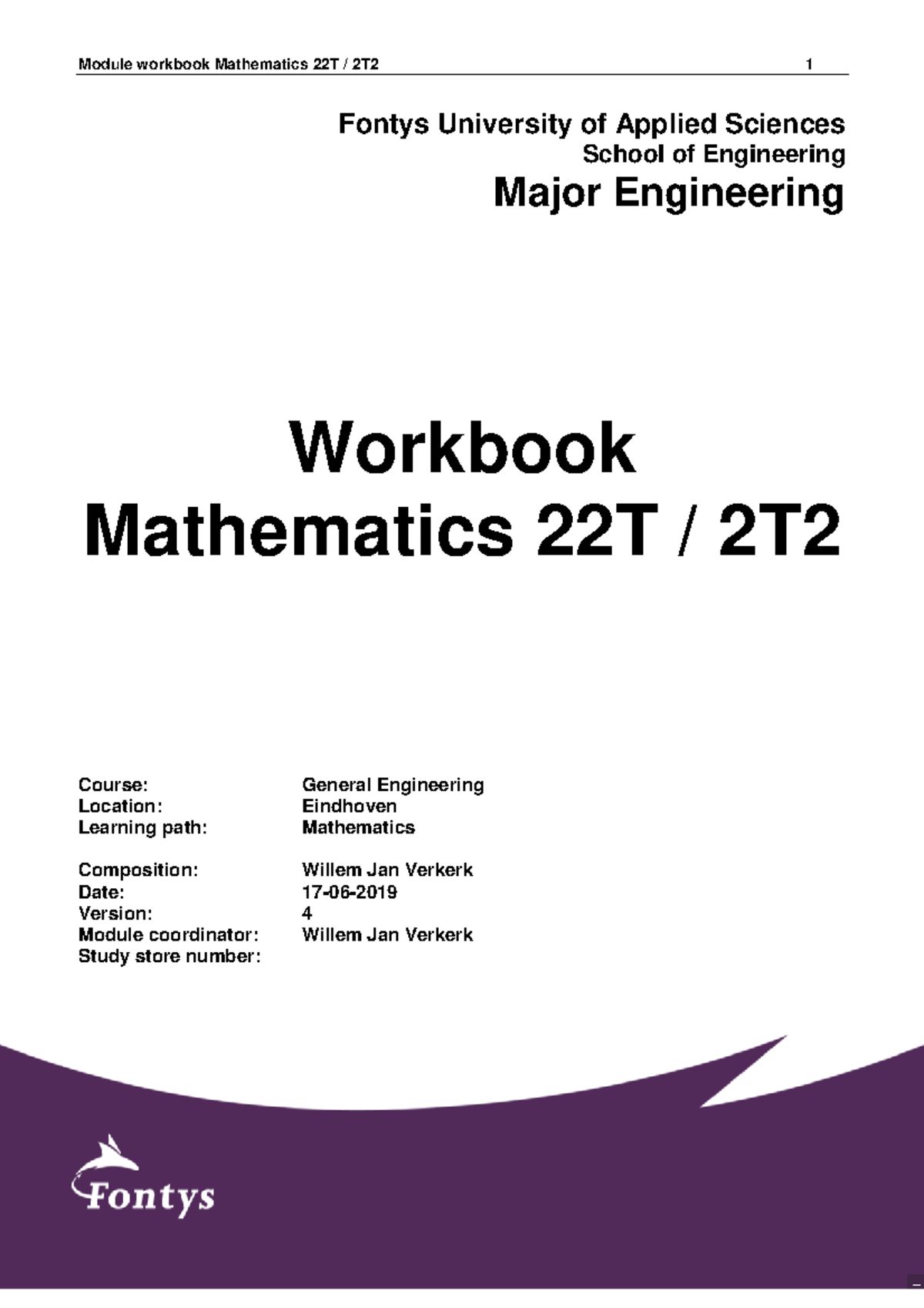 Mathematics 22T Workbook - Differential Equations & Applications ...