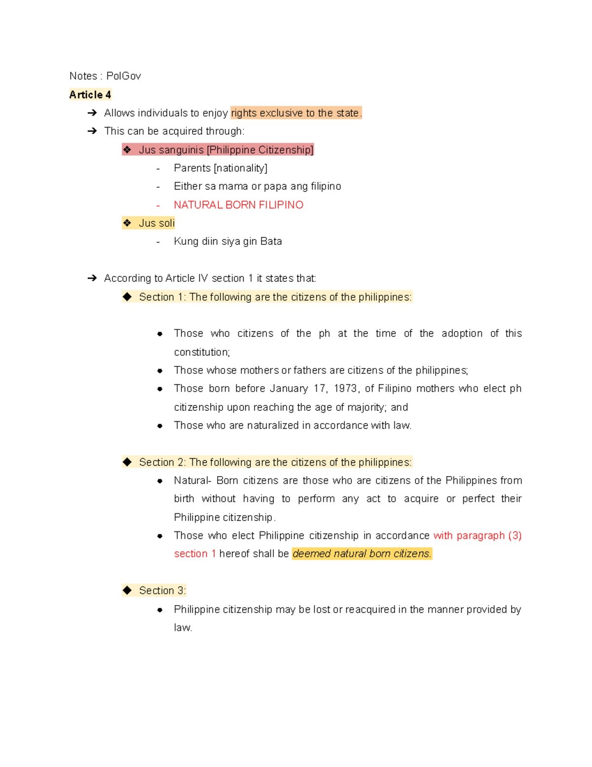 PolGov - Summary of Key Concepts in Political Government Notes - Studocu