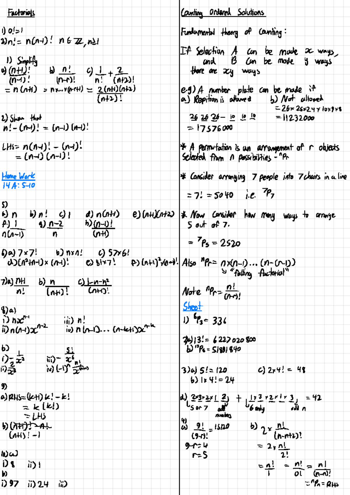 Combinatorics 1: Factorials and Counting Principles - Studocu