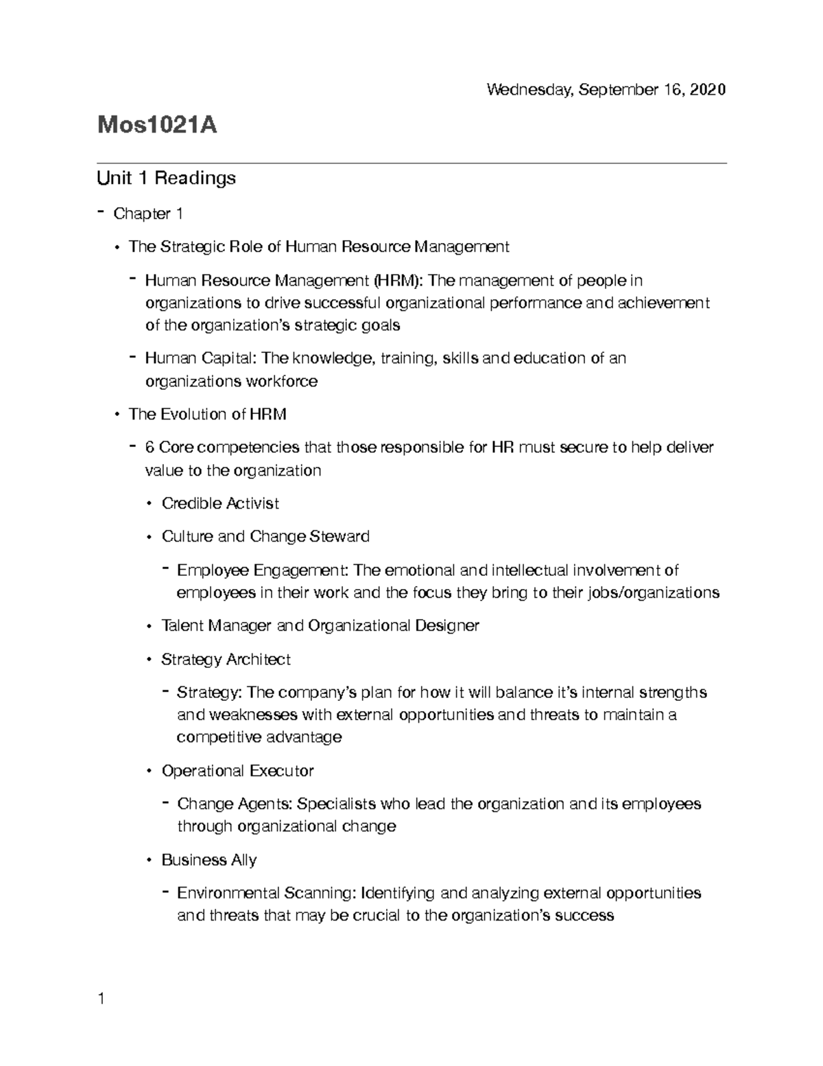 Mos1021A Unit 1 Notes Reading PDF - Mos1021A Unit 1 Readings - Chapter ...