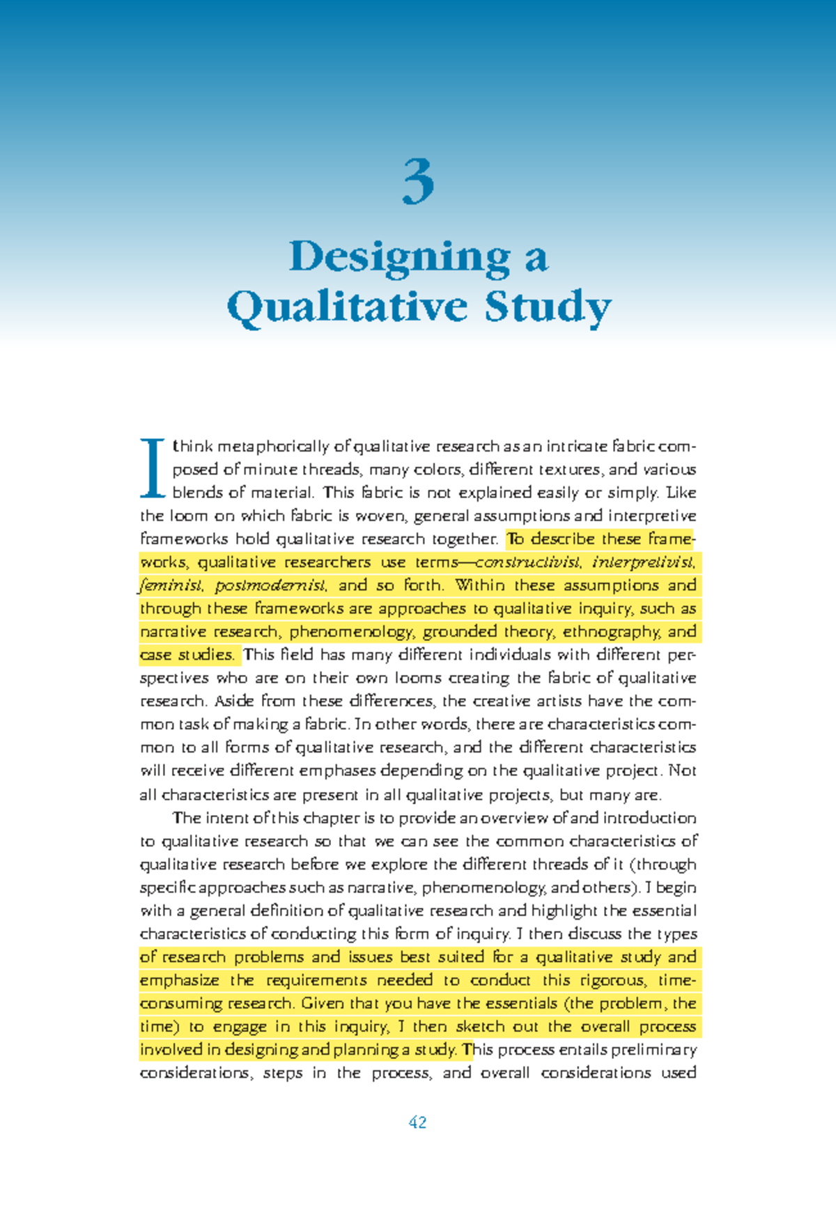 Chapter 3: Designing a Qualitative Study - Studocu