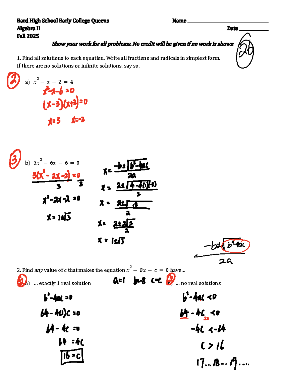 Math Homework Answer Key: Solutions to Equations & Inequalities - Studocu
