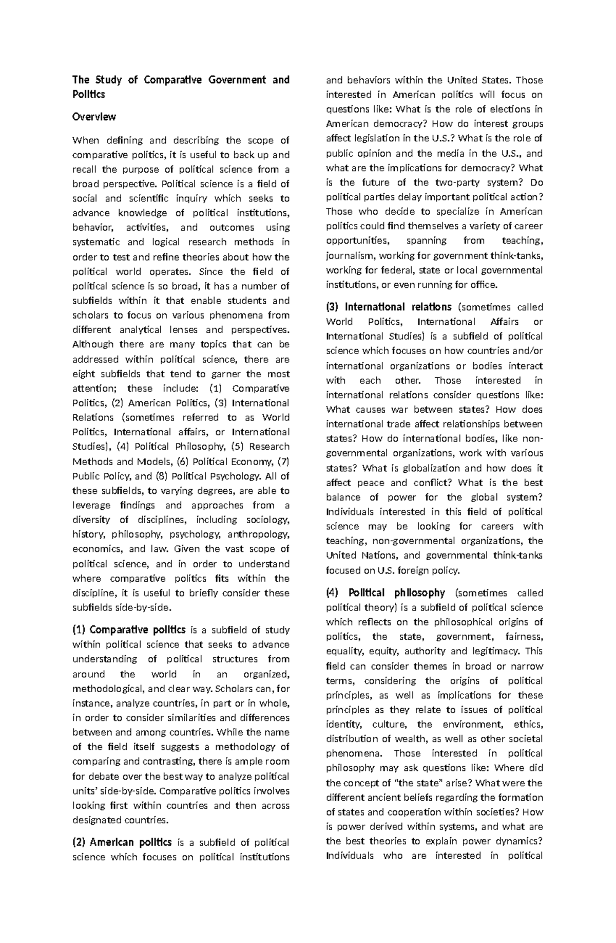 Thesis Introductions - The Study of Comparative Government and Politics ...