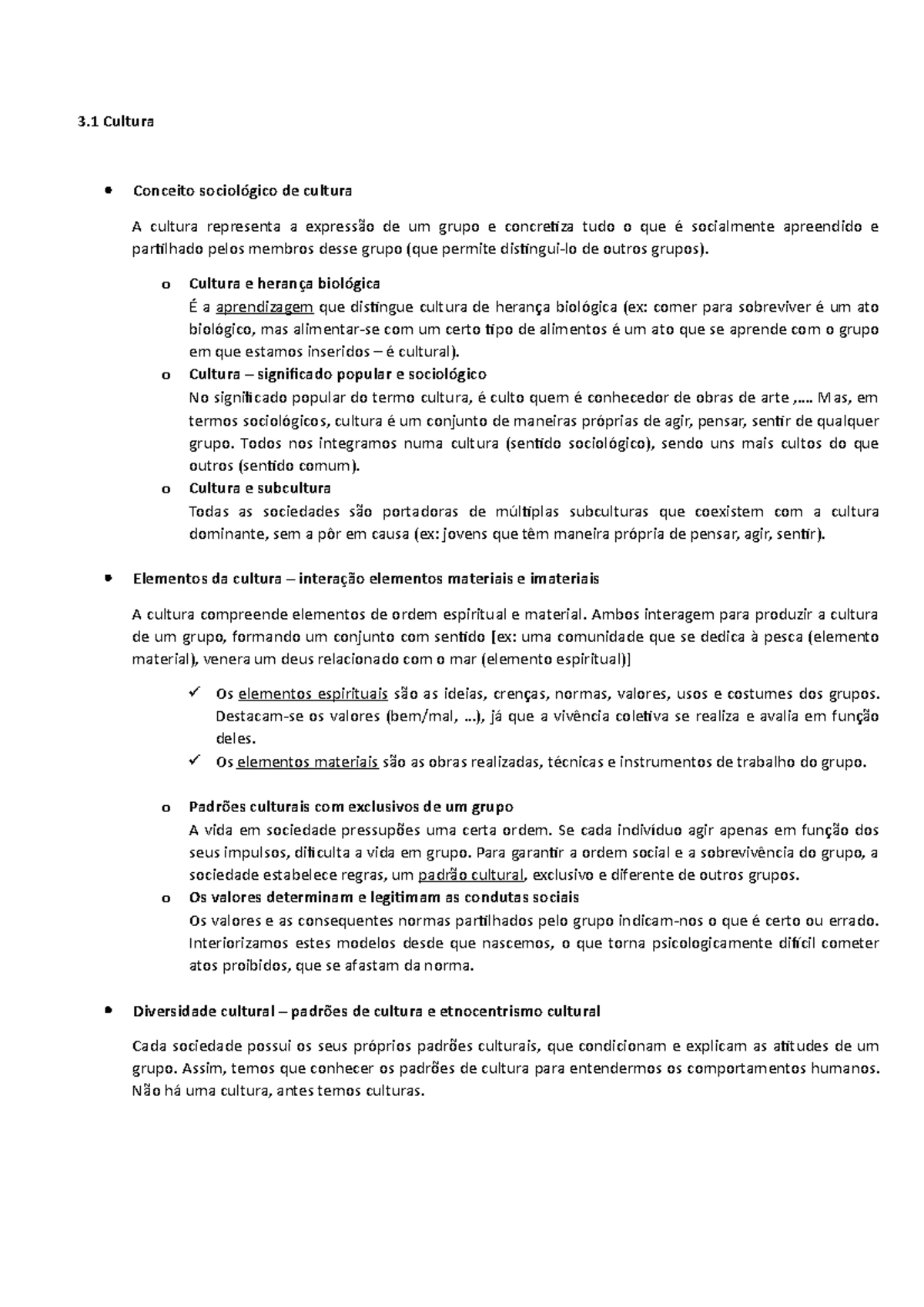 Resumos de Sociologia 12º Ano: Cultura e Interação Social - Studocu