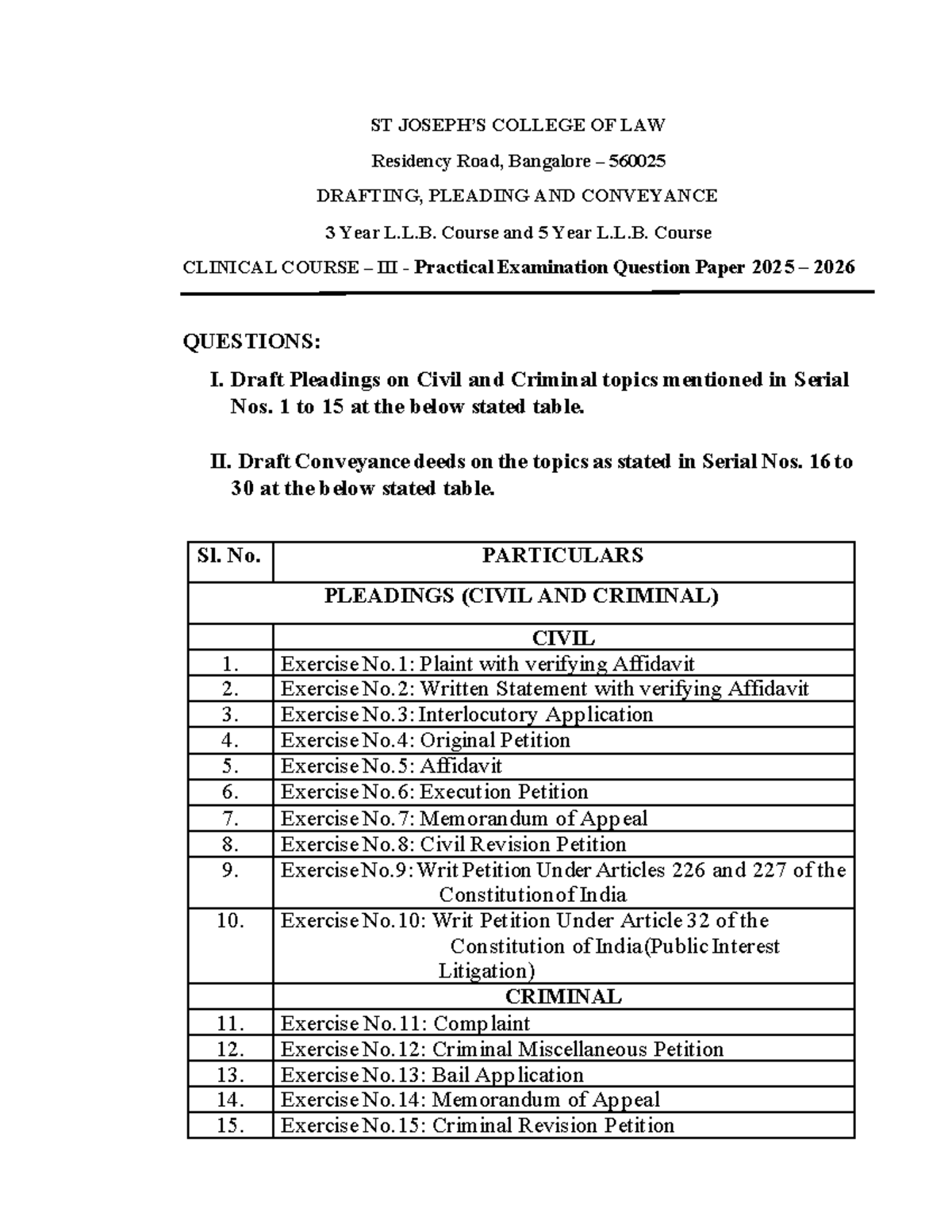 SJCL - DPC - Practical Exam Question Paper 2025-2026 - Studocu