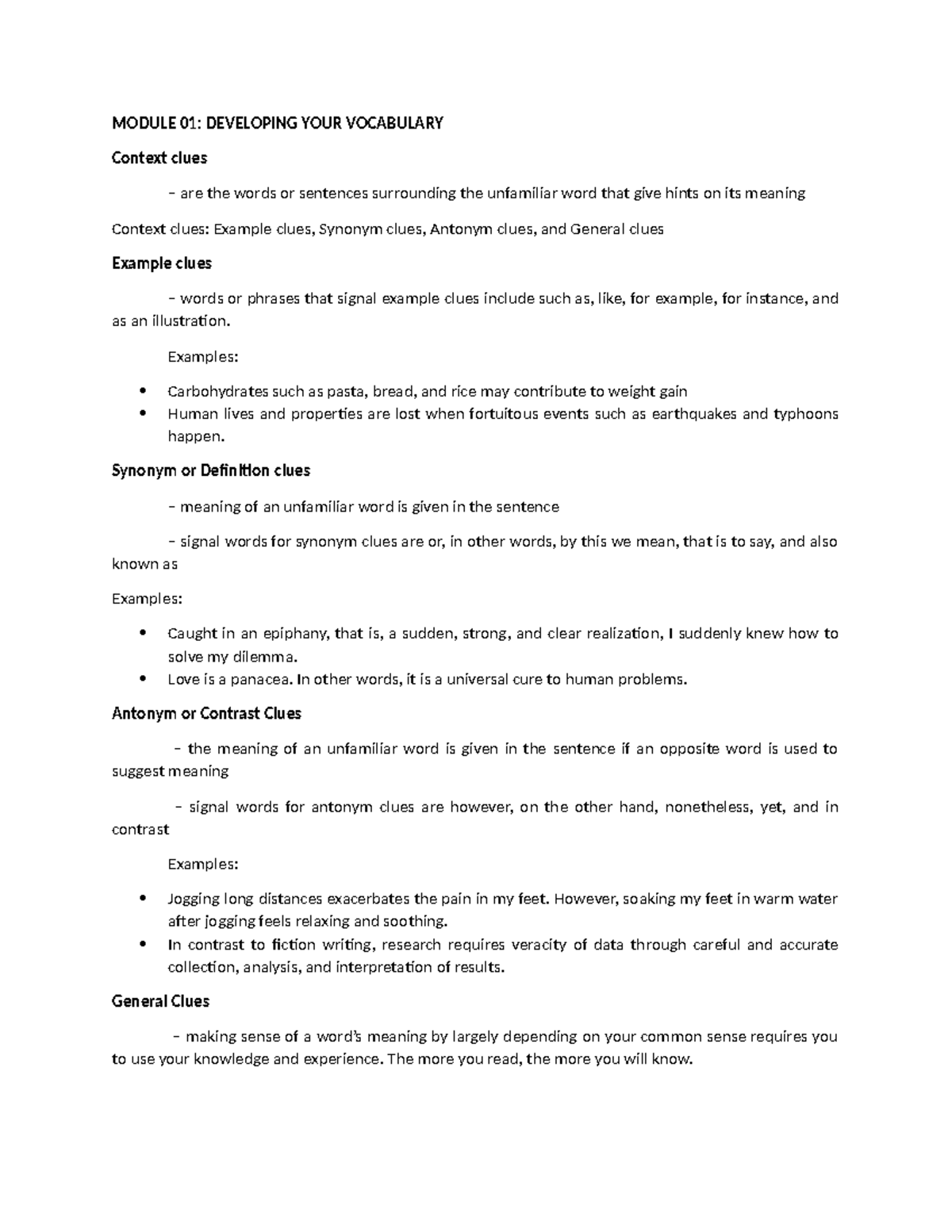 EAPP MODULE 01-11: Vocabulary, Purpose, and Writing Skills Notes - Studocu