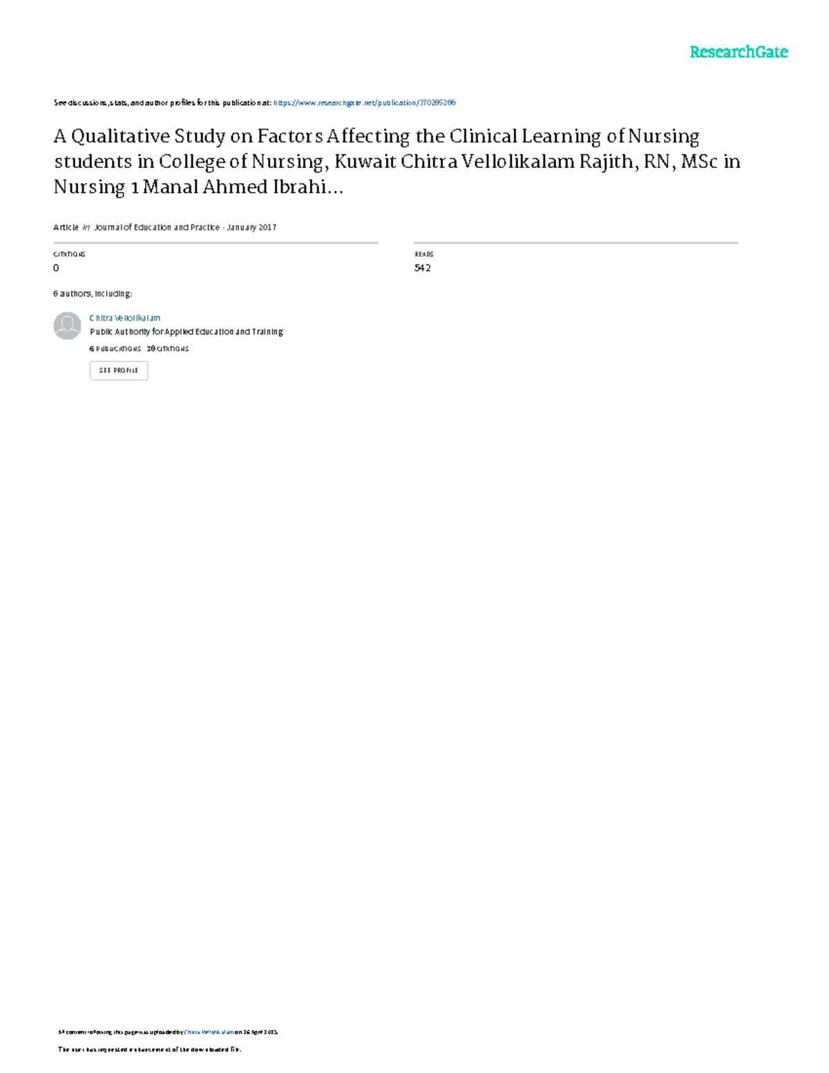 A Qualitative Study on Clinical Learning Factors for Nursing Students ...