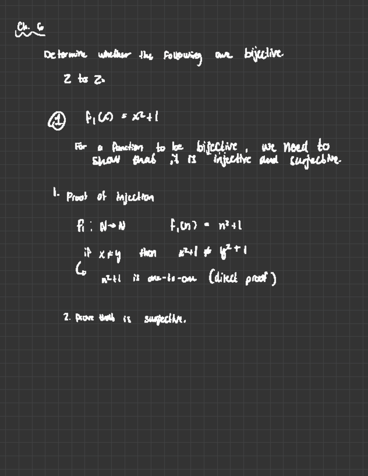 Final Practice: Ch. 6 - Analyzing Bijective Functions and Proofs - Studocu