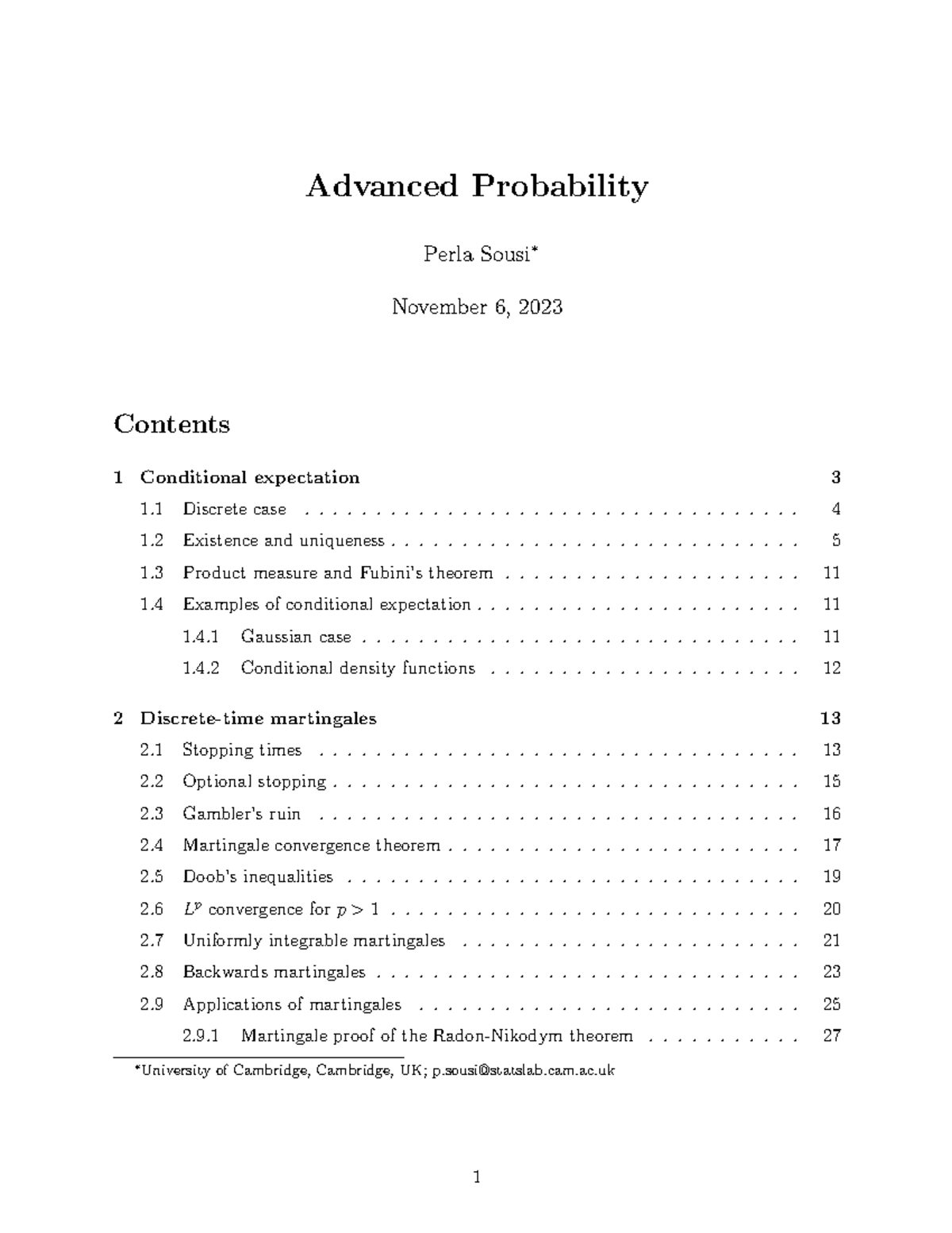 Advanced Probability Lecture Notes - AP 2025 - Studocu