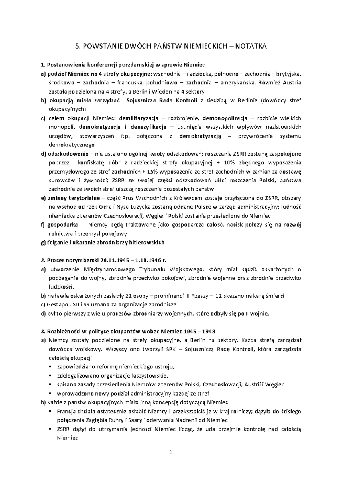 Rfn-i-nrd - Problemy Niemieckie po II Wojnie Światowej - Notatki - Studocu