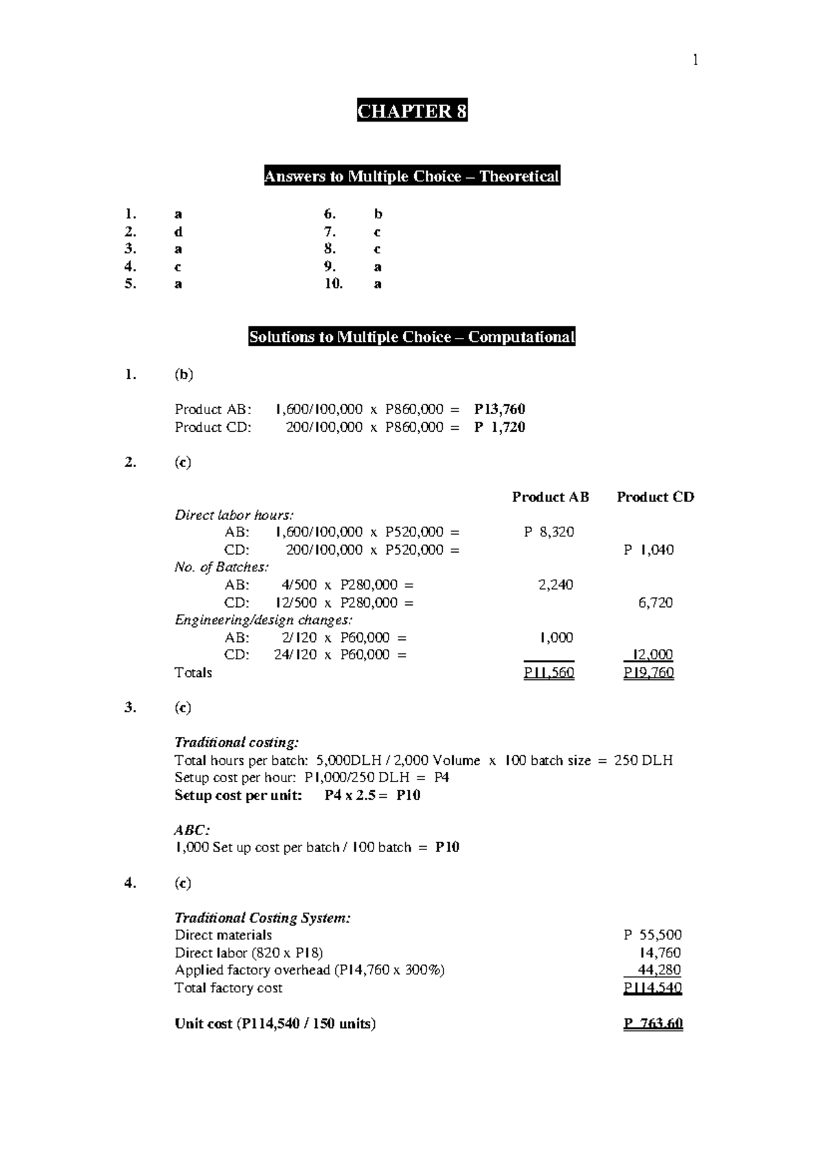 Chapter 8 - Cost Accounting Solutions Manual by Guerrero - Studocu
