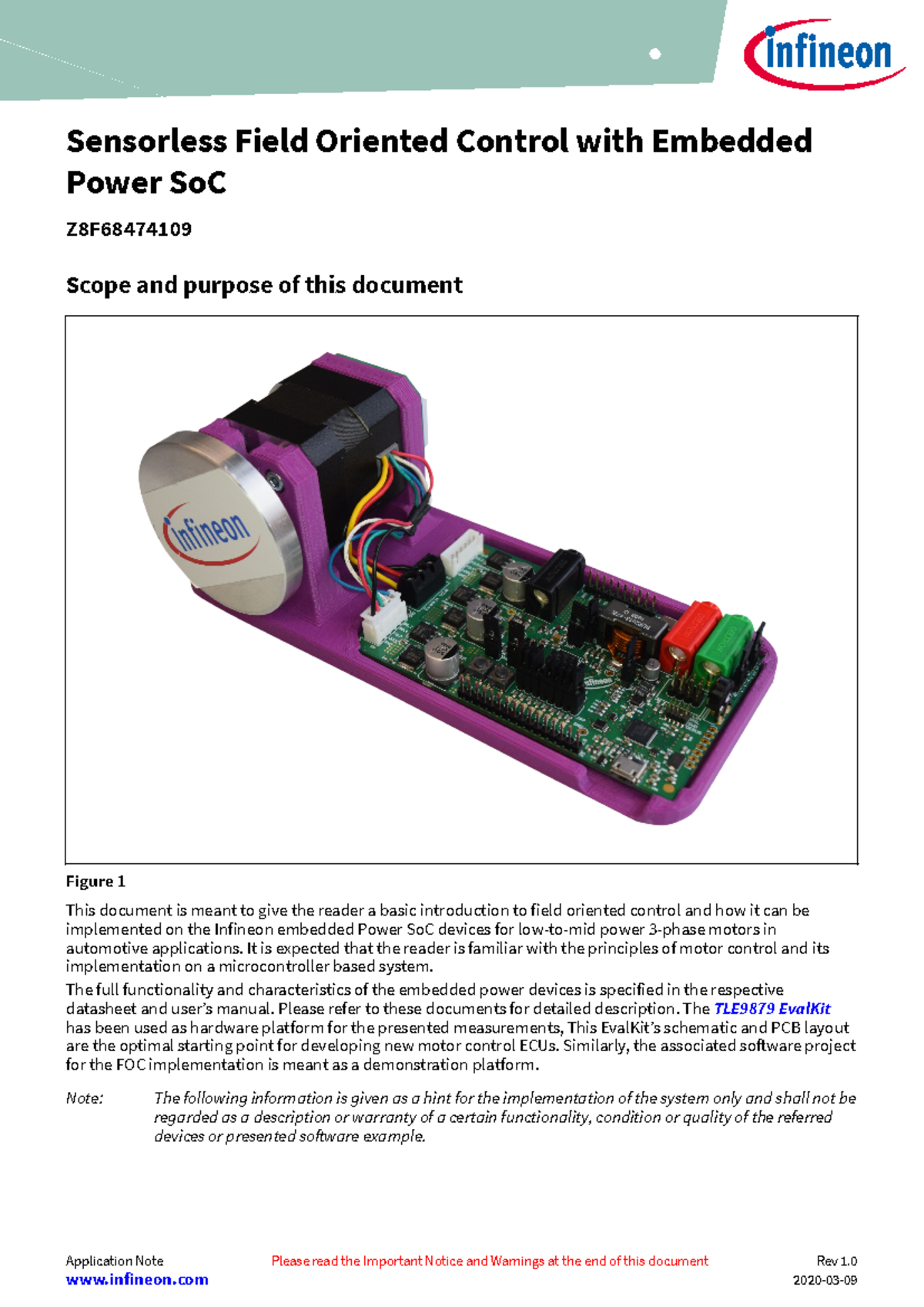 Infineon TLE987x Sensorless FOC Application Notes - Revision 1.0 - Studocu