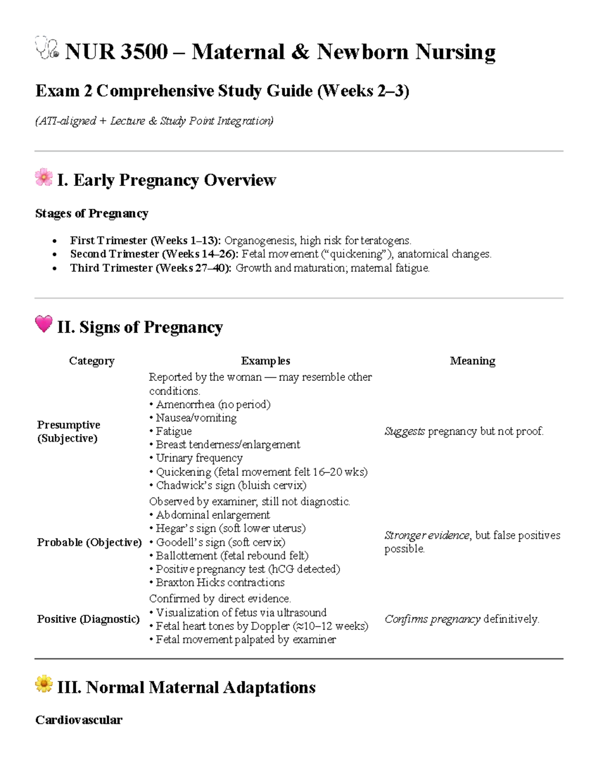 🩺 NUR 3500 Maternal Newborn Nursing Exam 2 Comprehensive Study Guide ...