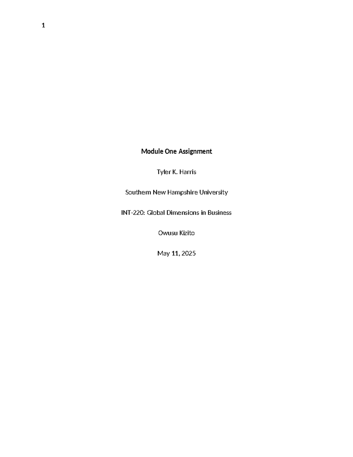 INT-220 Module One Assignment: Business Environments Comparison - Studocu