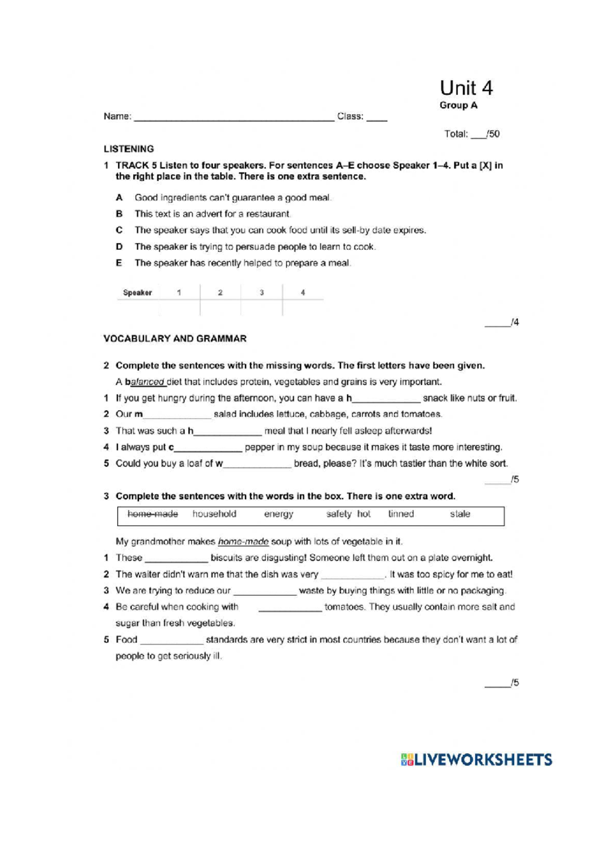 Unit 4 Listening & Vocabulary Exercises - Group A - Studocu