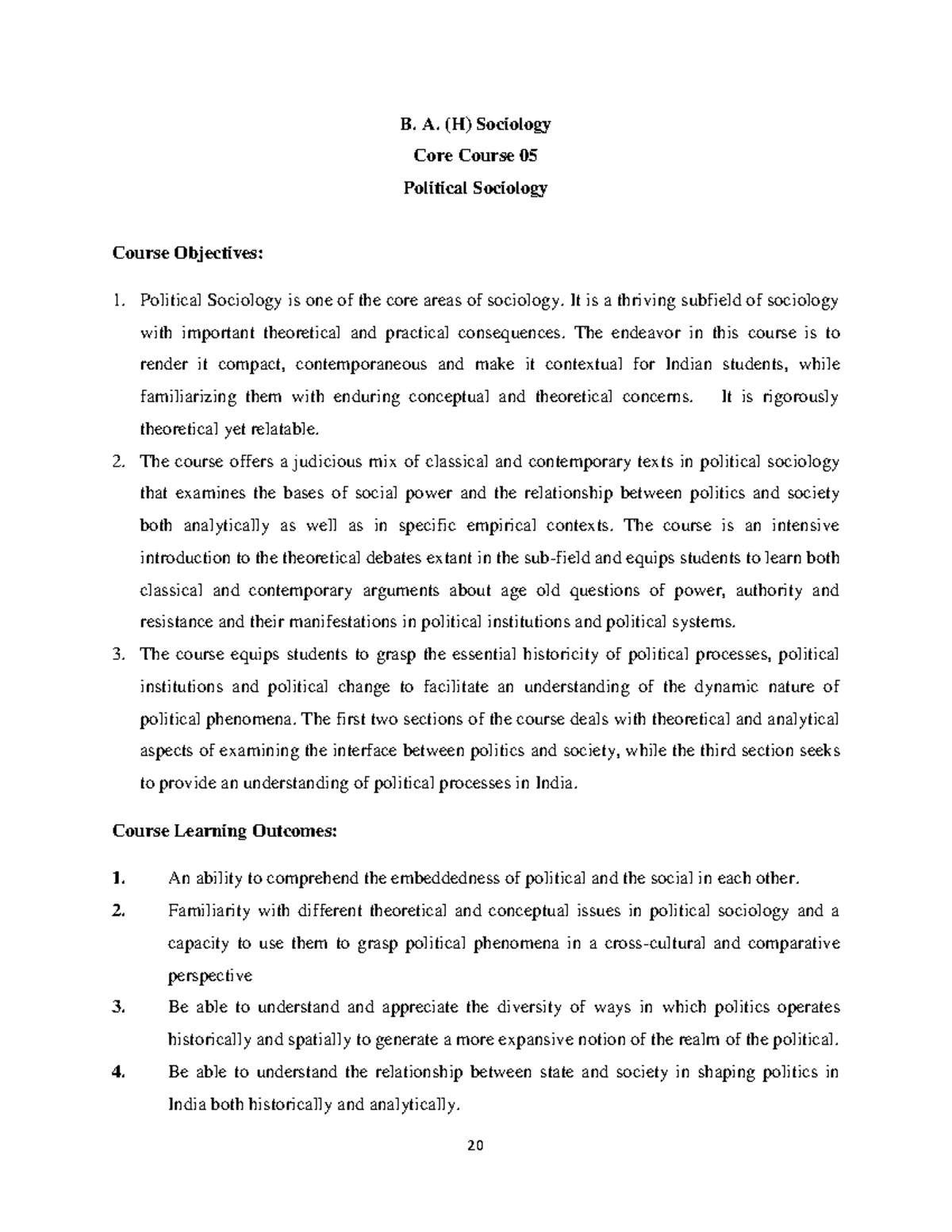C C 05 Political Sociology Final Exam Study Notes - Studocu