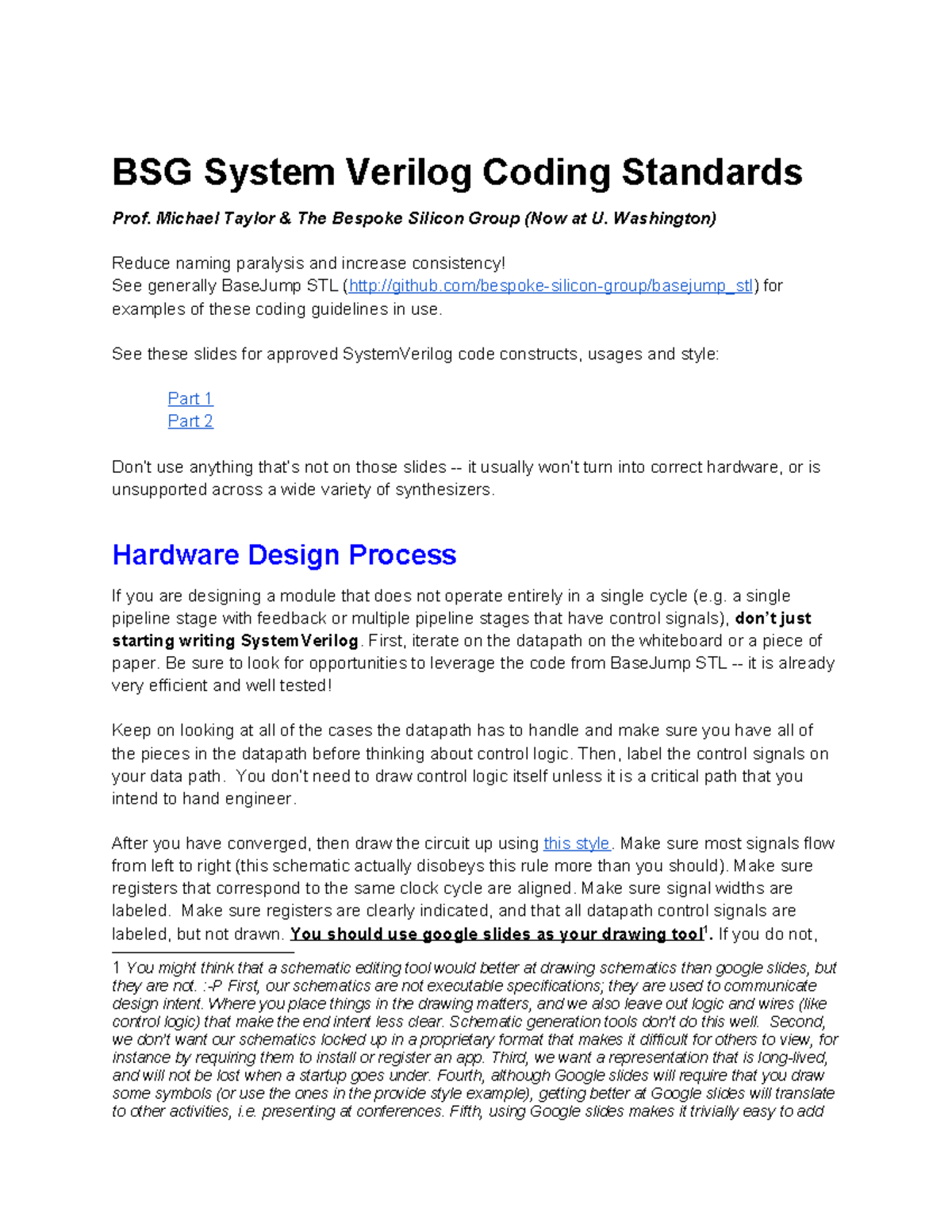 BSG SystemVerilog Coding Standards: Best Practices and Guidelines - Studocu