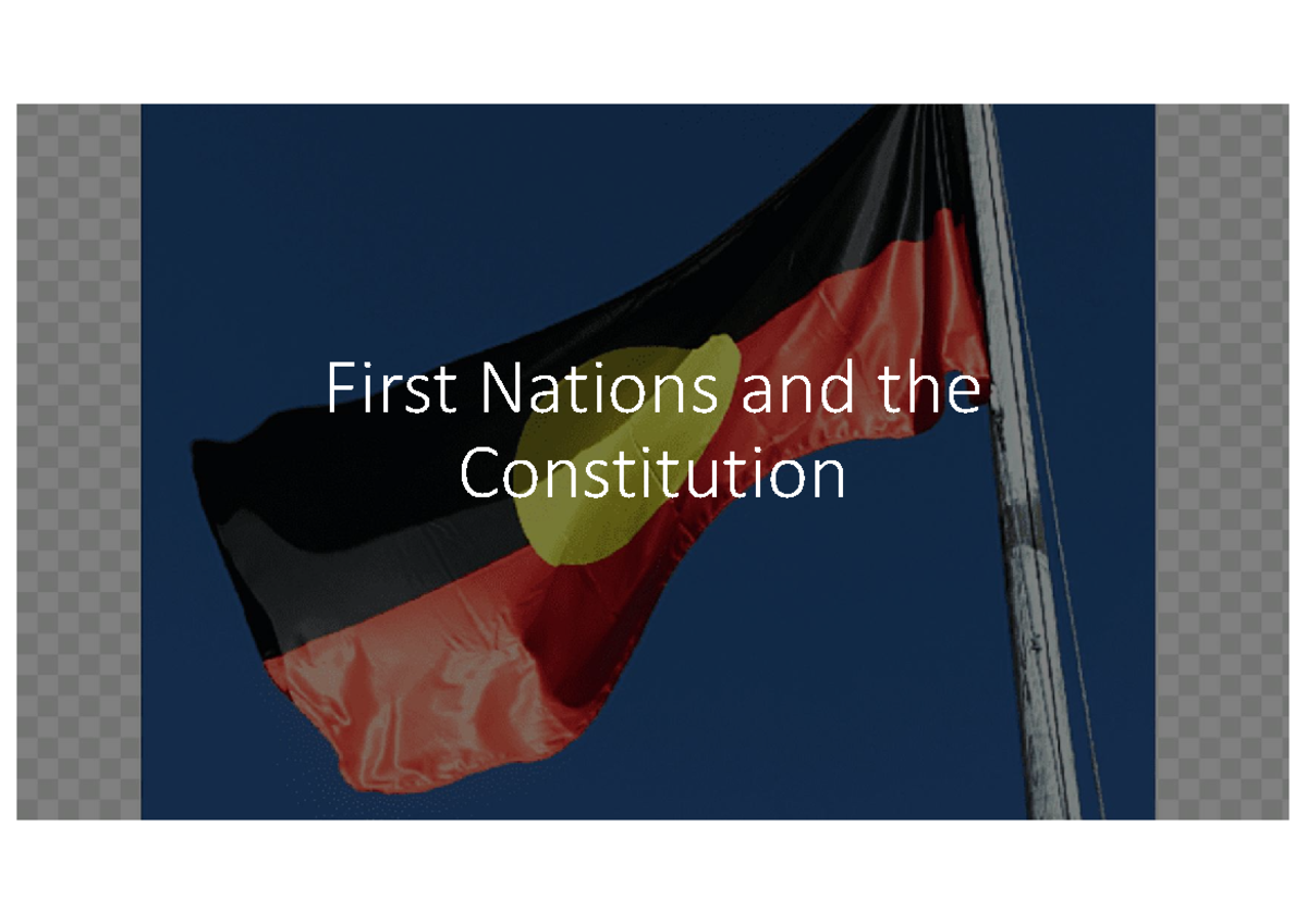 Topic 13: Constitutional Framework Overview on First Nations and ...