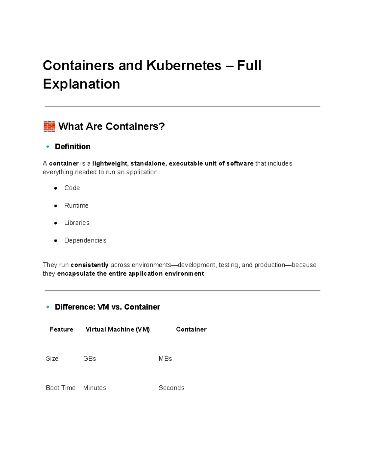 Containers and Kubernetes (CS101) – Comprehensive Overview - Studocu