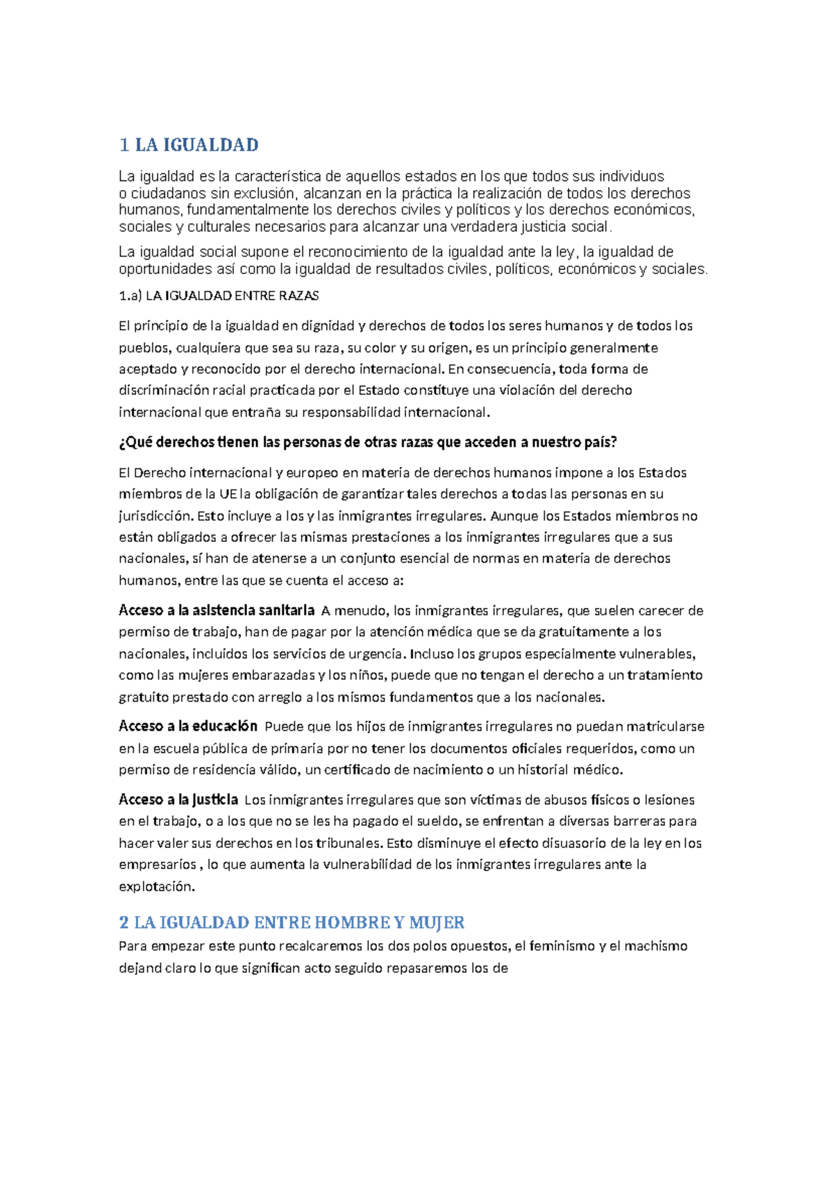 LA IGUALDAD: Derechos Humanos y Equidad de Género - FILOSOFIA - Studocu