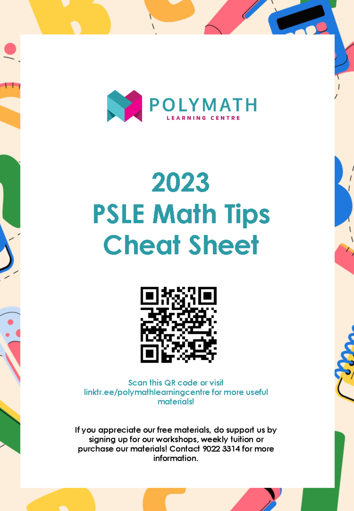 2023 PSLE Math Tips Cheat Sheet: Essential Strategies for Success - Studocu