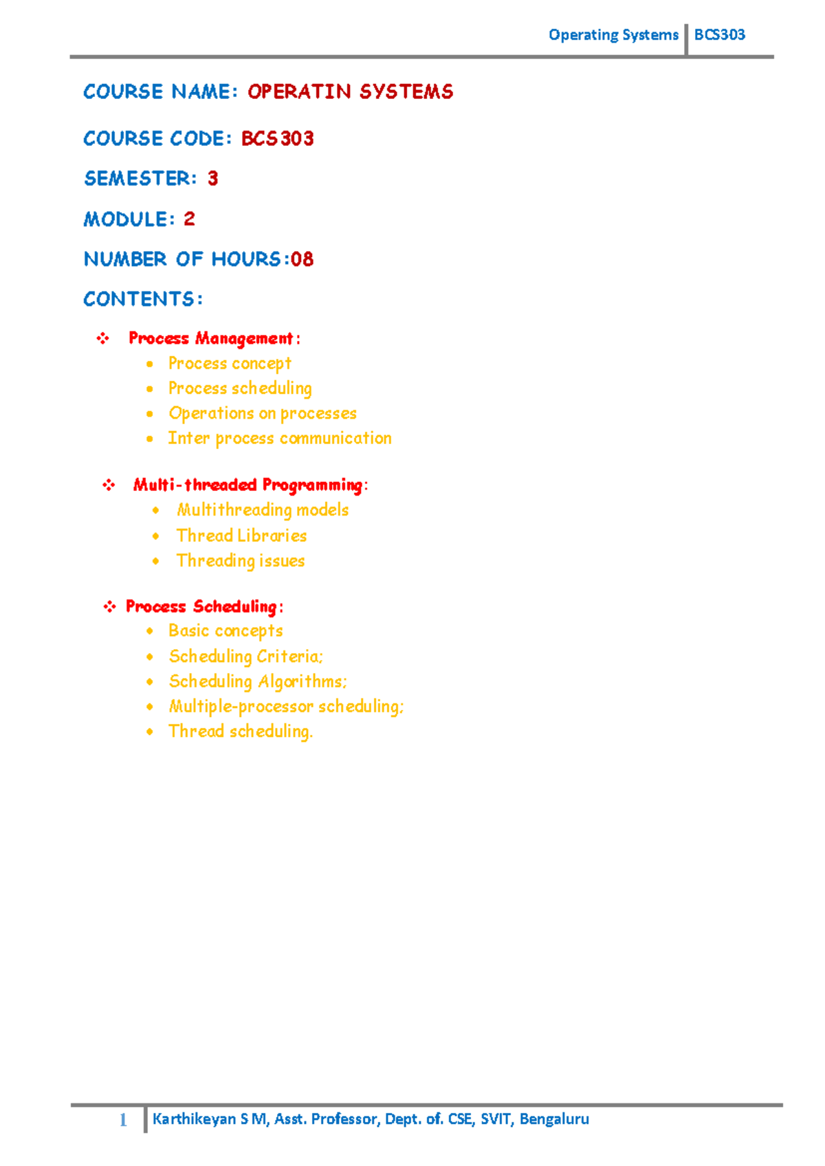 BCS303 OS Module 2 - Notes,........ - COURSE NAME: OPERATIN SYSTEMS ...