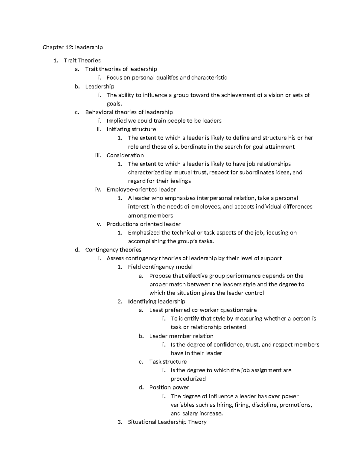 339 Final Exam - Leadership and Conflict Notes - Studocu