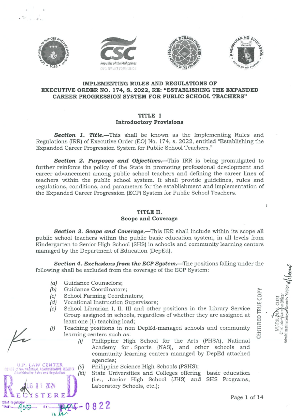 IRR of EO 174 s - rules - Republic of the Phlllppines CIVIL SERVICE ...