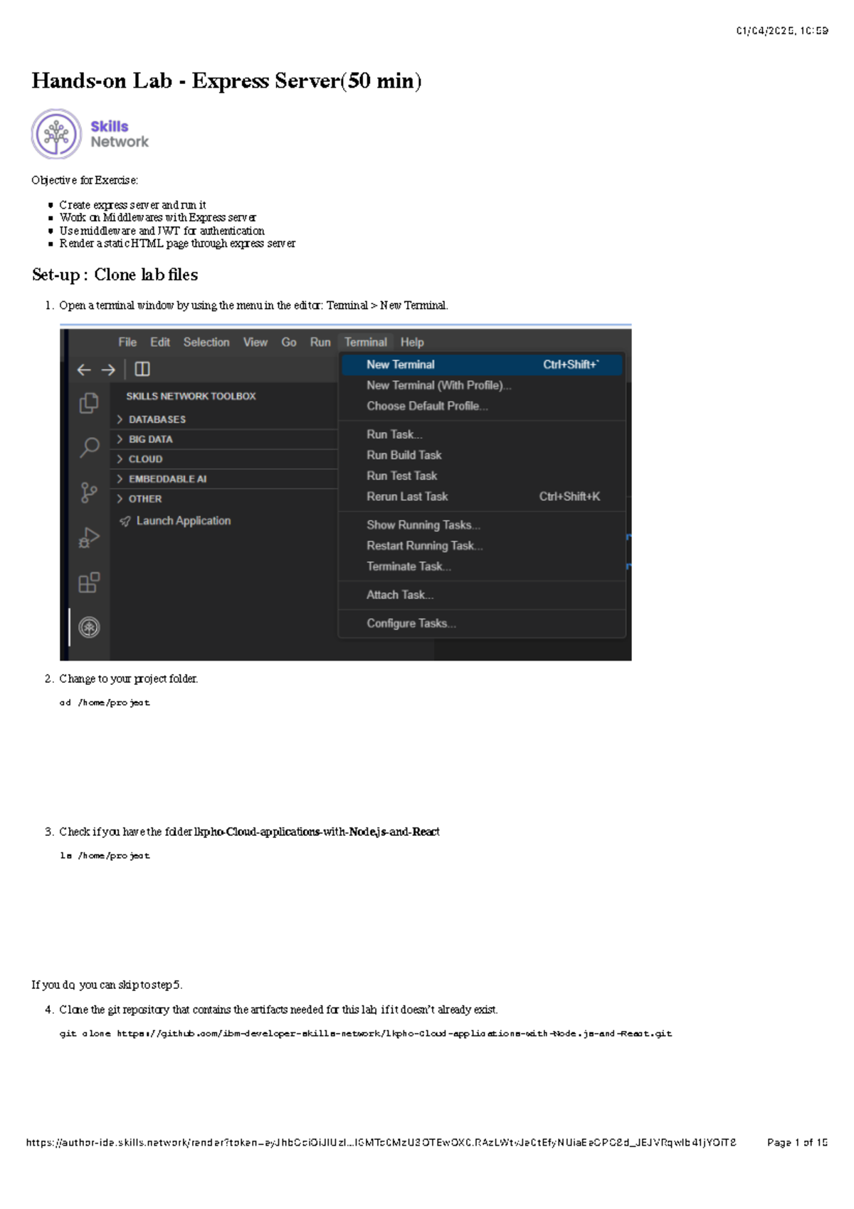 Express Server Lab Guide (10:59) - Middleware & Authentication - Studocu