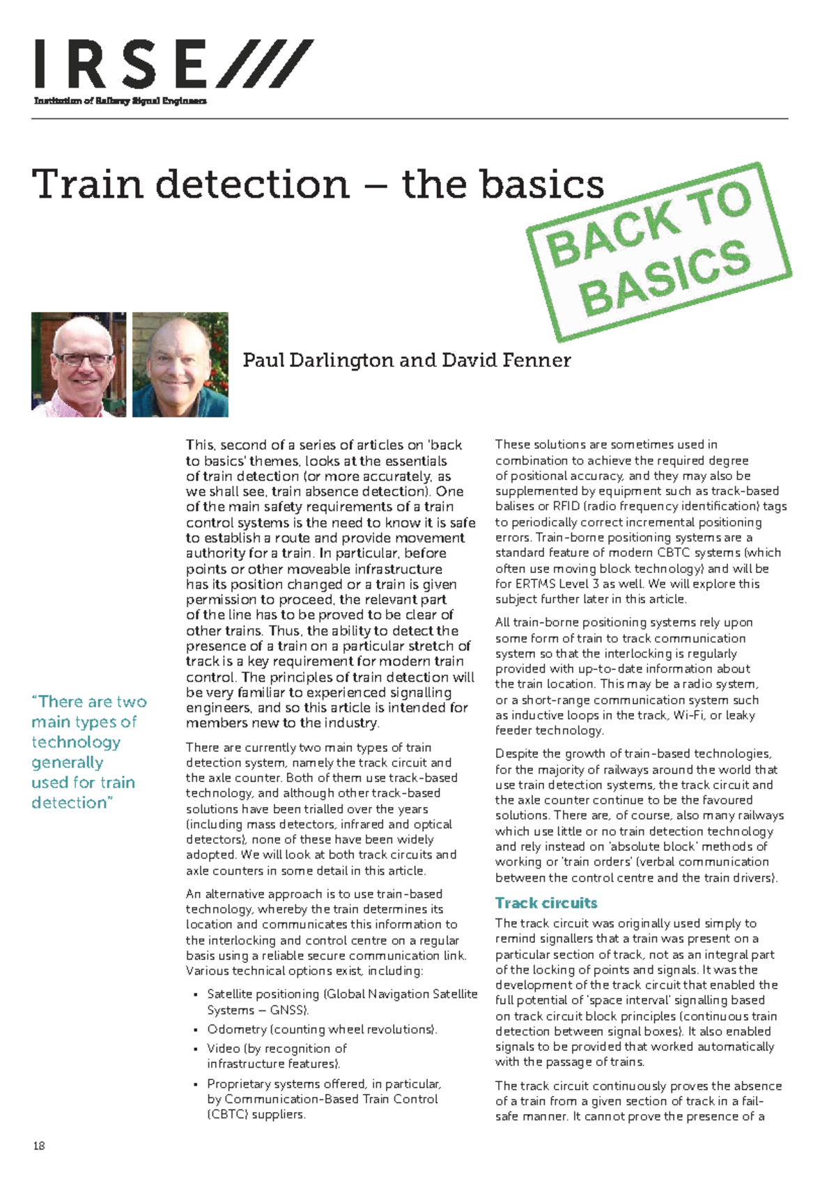 6. IRSE Module A - Train Detection: Fundamentals and Technologies - Studocu