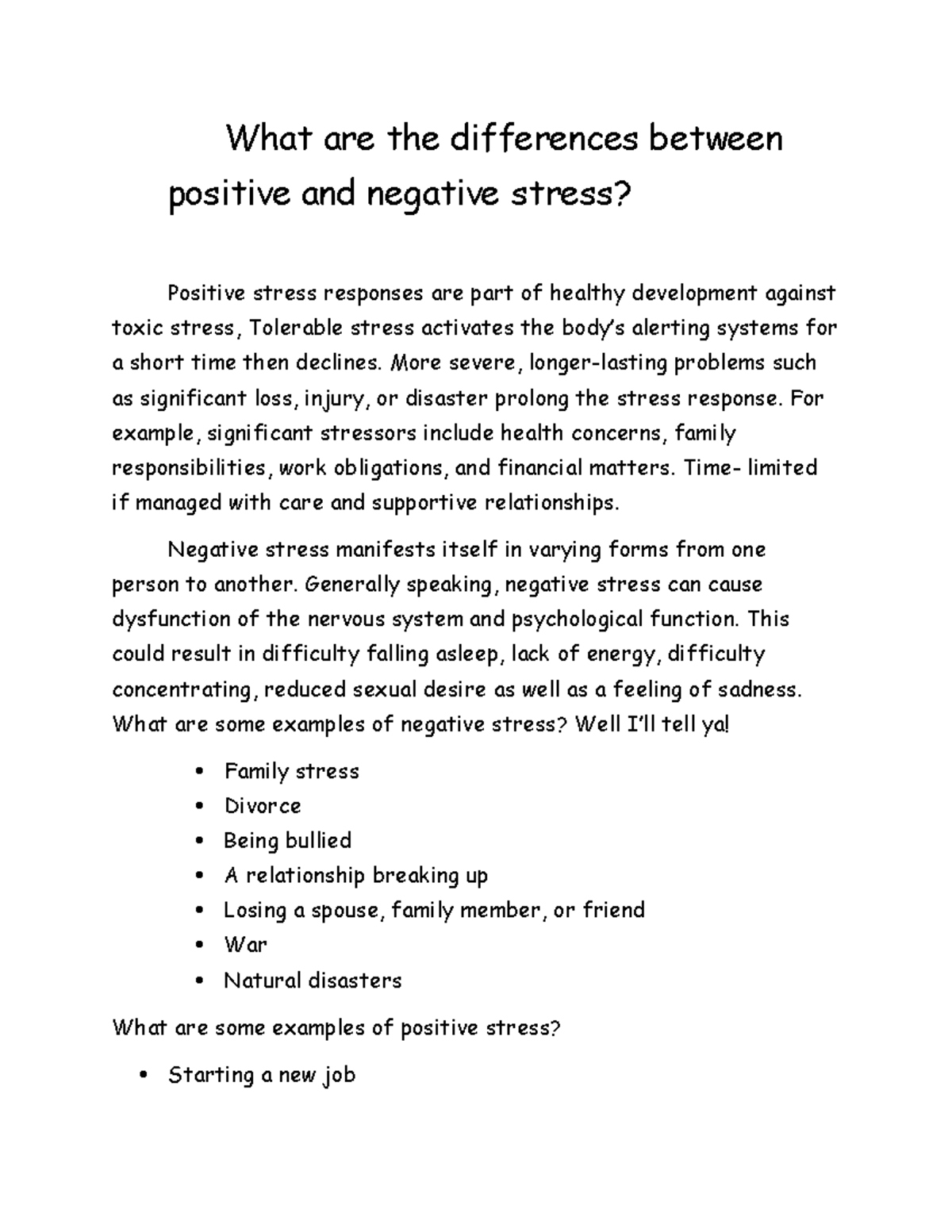 Health - asdfghjk - What are the differences between positive and ...