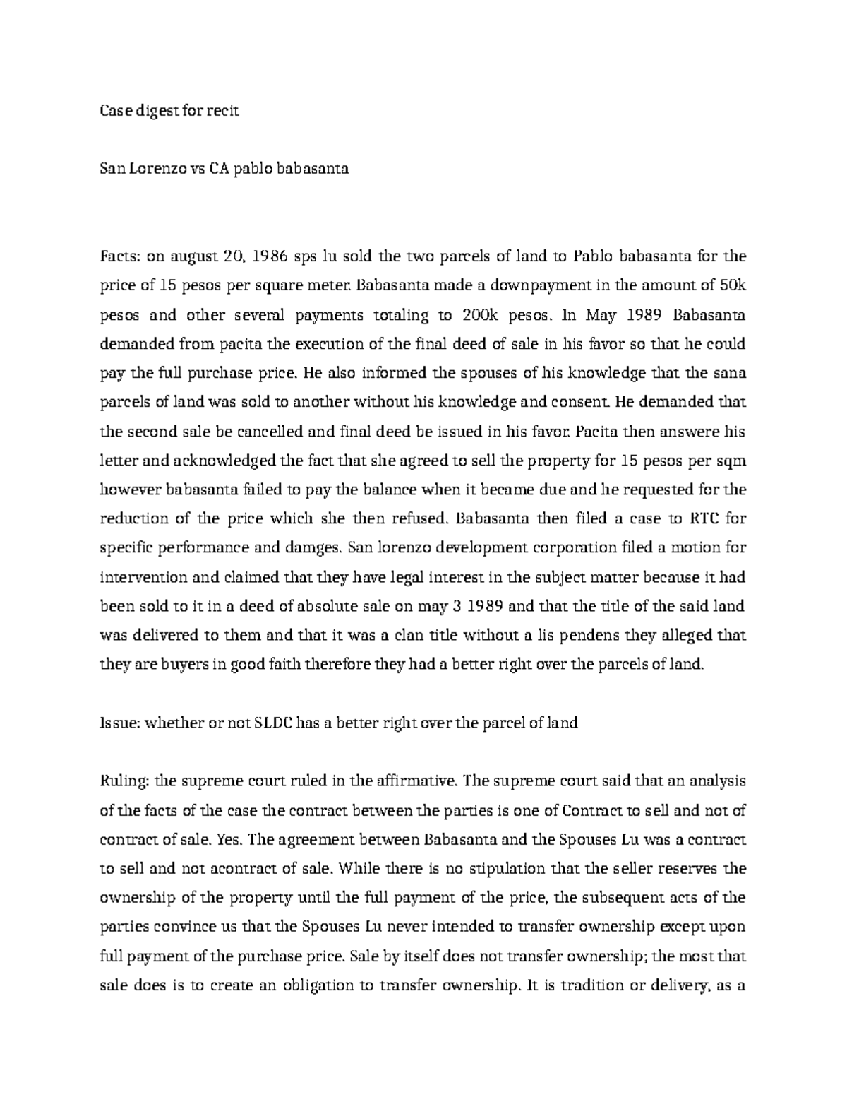 Case Digest for Recit - Summary of Practical Research 2 Cases - Studocu