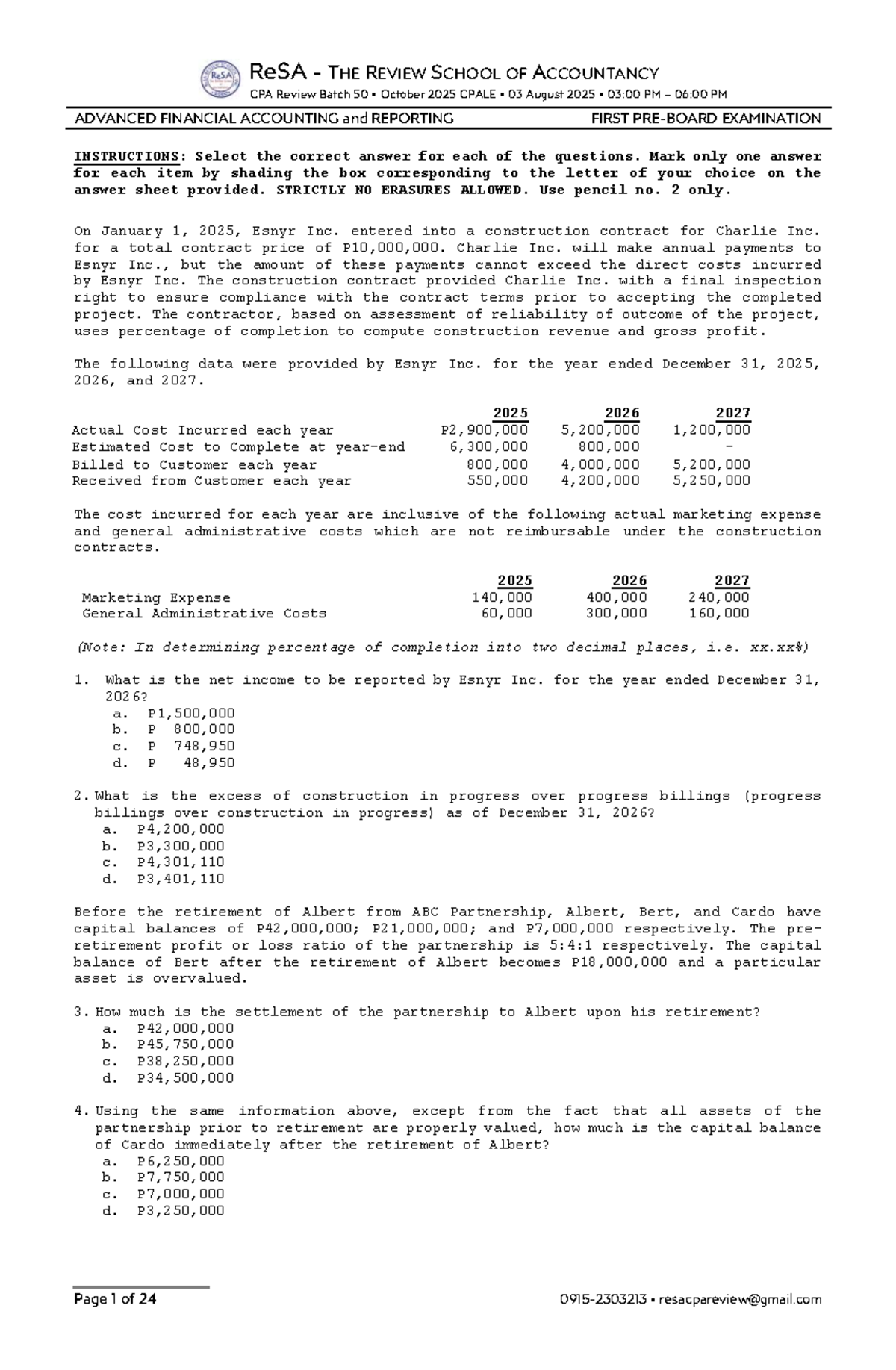 ReSA B50 AFAR First Exam Review Questions & Solutions - Studocu