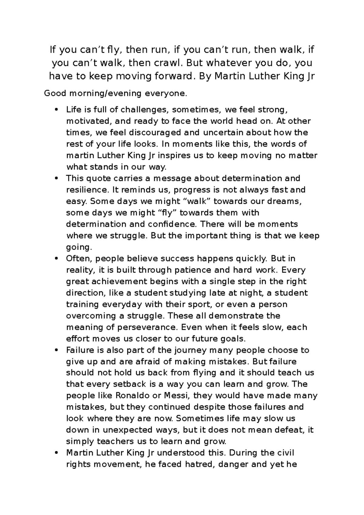 Peters Presentation: Keep Moving Forward - MLK's Inspiring Message ...
