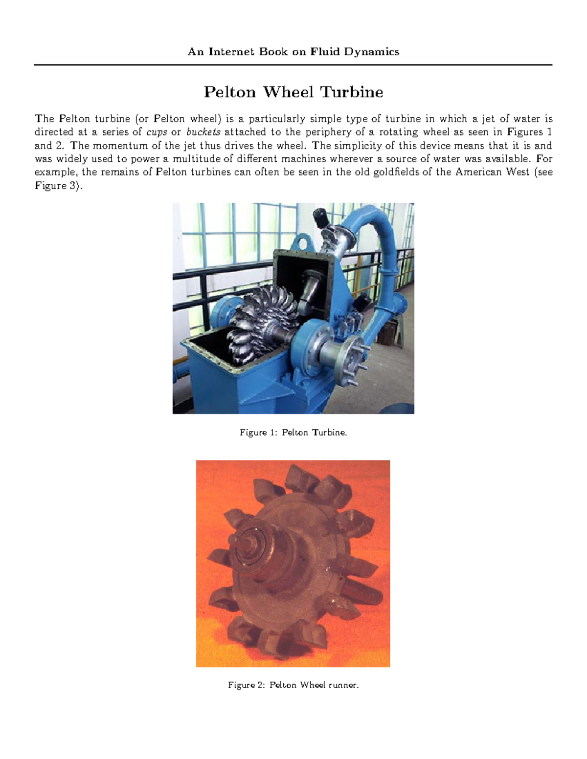 Fluid Dynamics Study: Pelton Wheel Turbine Overview (Course Code: FD101 ...