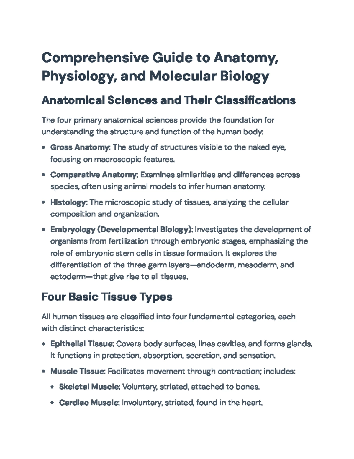 Anatomy & Physiology I: Comprehensive Study Guide and Review Notes ...