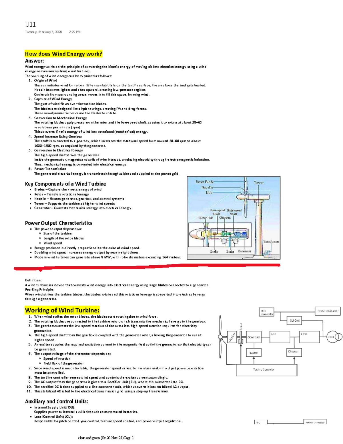 U11 Wind Energy: How It Works - Unit 1 Notes - Studocu