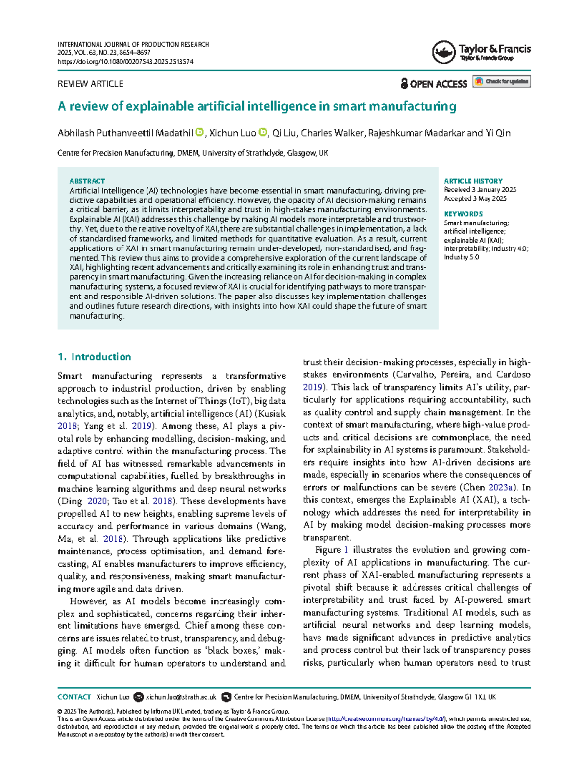 A Review of Explainable AI in Smart Manufacturing: Insights and ...