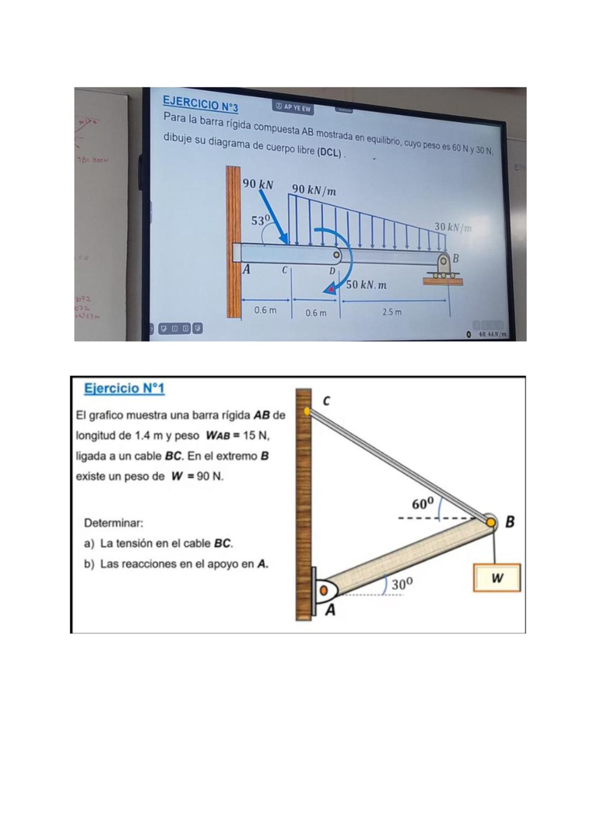 Ejercicio AP YE EW: Diagrama de Cuerpo Libre para Barra Rígida AB - Studocu