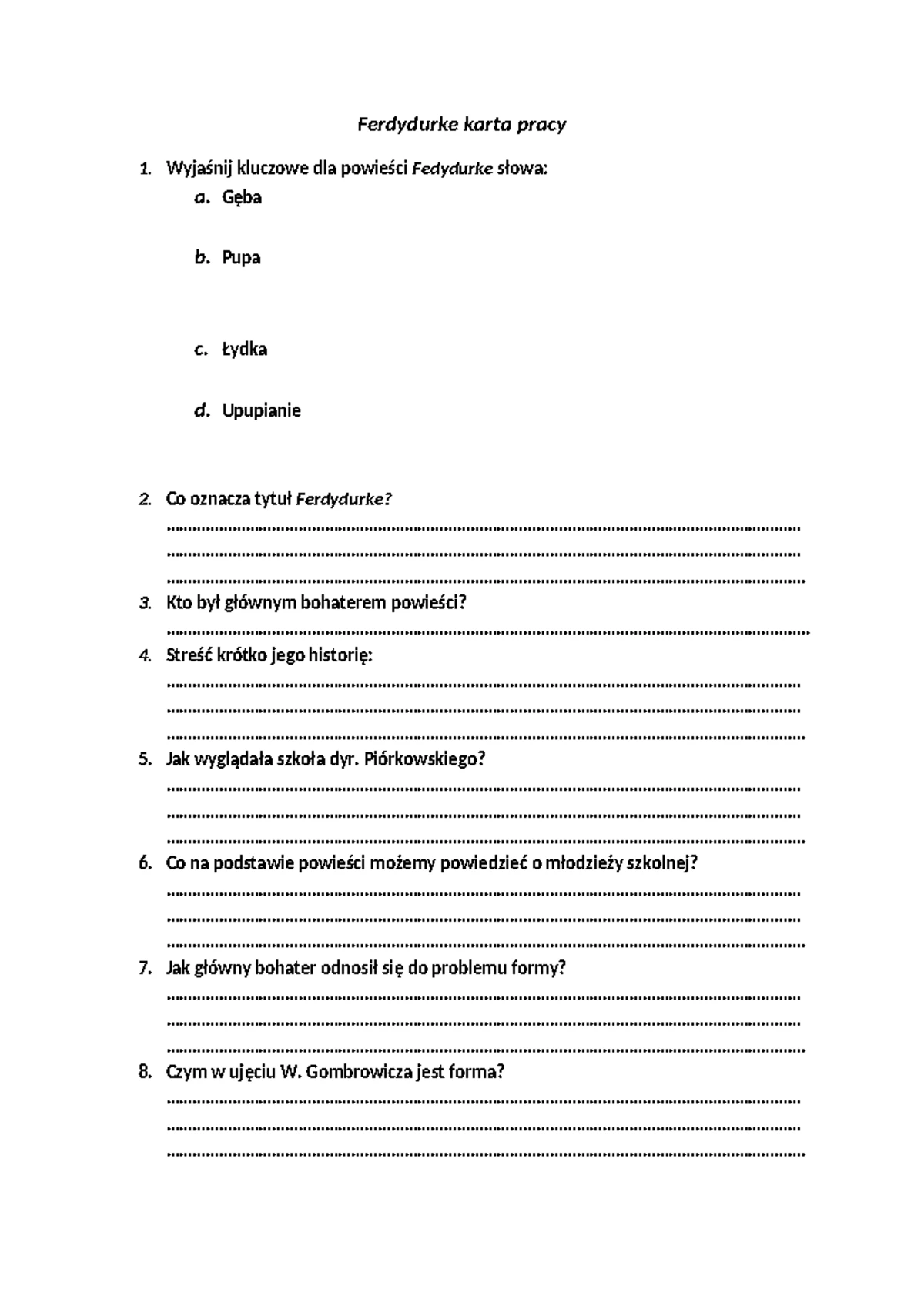 Dżuma Sprawdzian Z Treści Chomikuj www.studocu.com