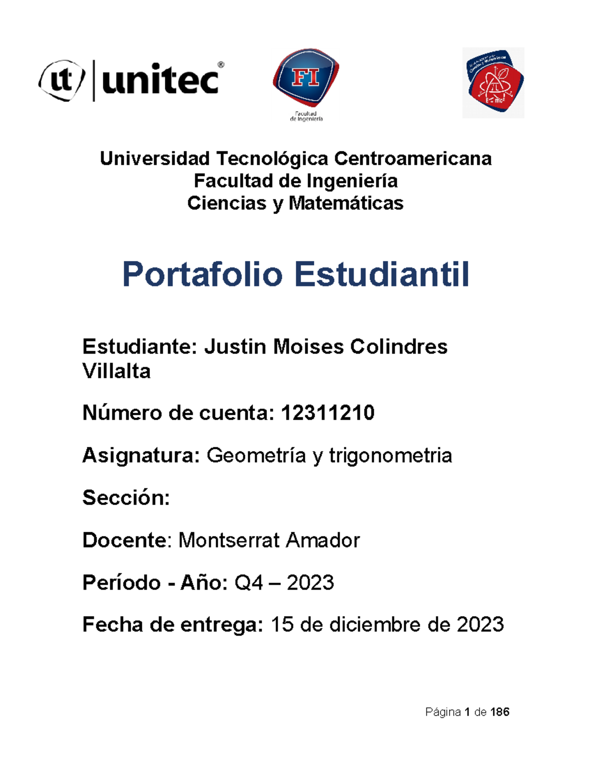 GEO Y Trigo: Portafolio Estudiantil Q4-2023 - Justin Colindres - Document Preview