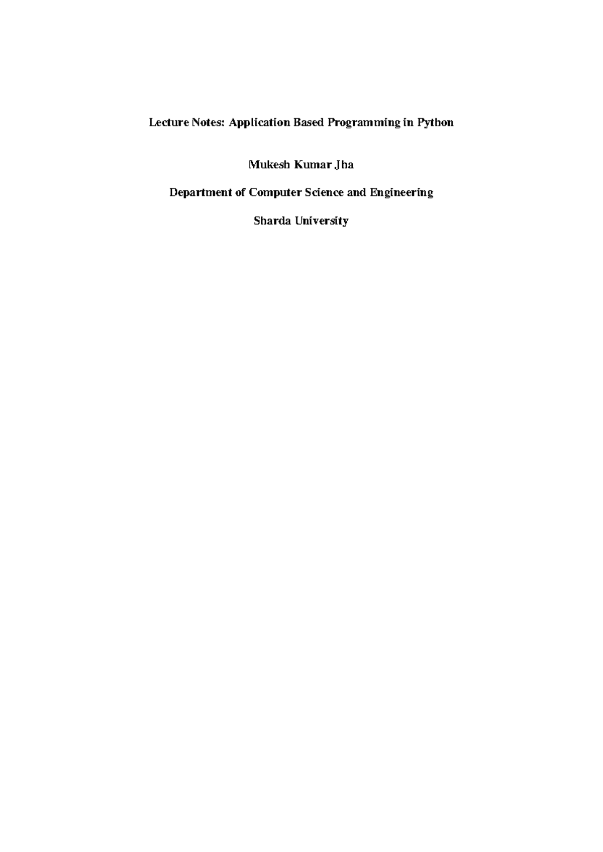 CSE114 Python Application Programming Lecture Notes Overview - Studocu