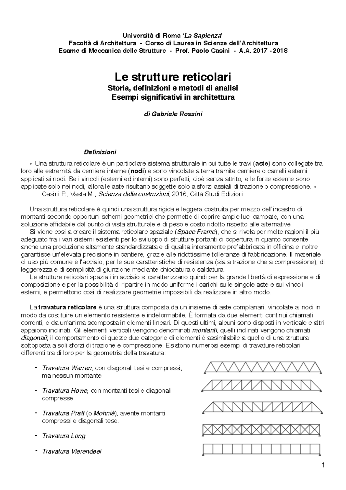 Strutture Reticolari: Analisi e Esempi in Architettura - Meccanica ...