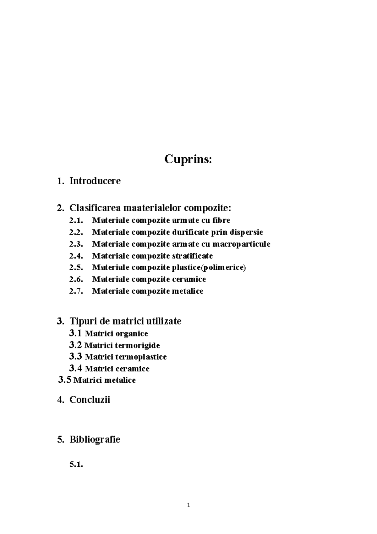 Materiale Compozite: Clasificare și Tipuri - Proiect AN1 - Studocu