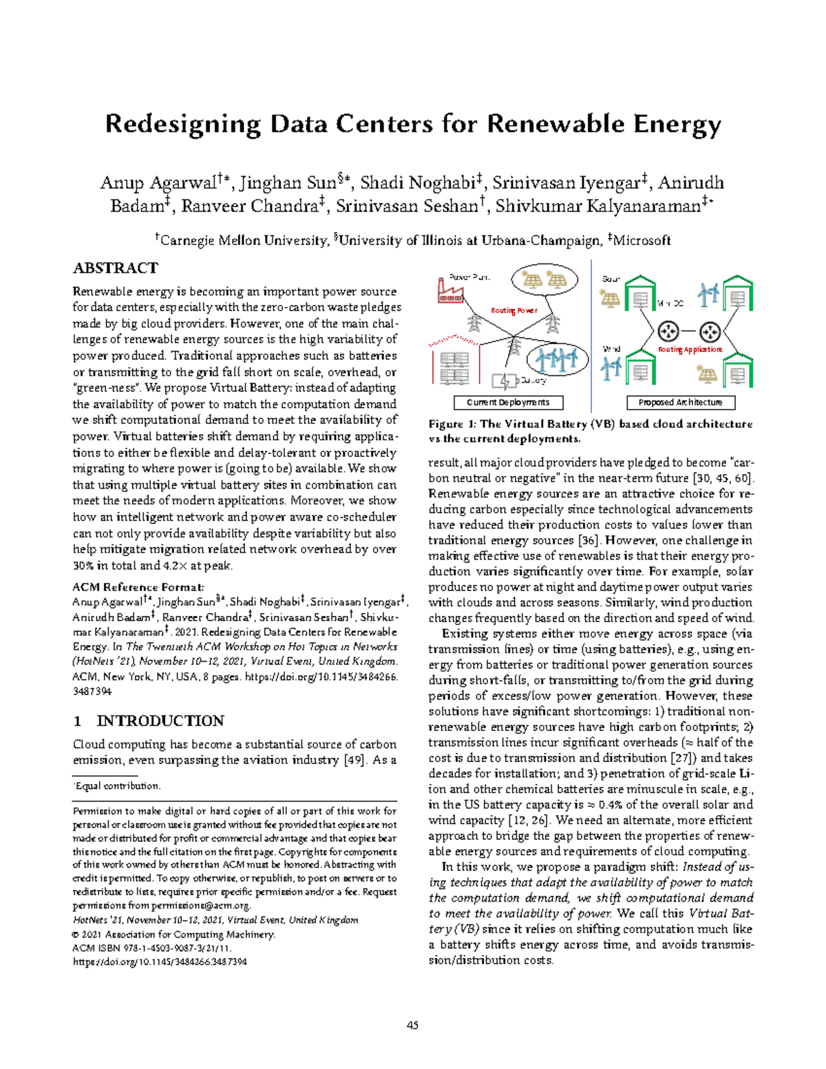 Redesigning Data Centers with Virtual Batteries for Renewable Energy ...