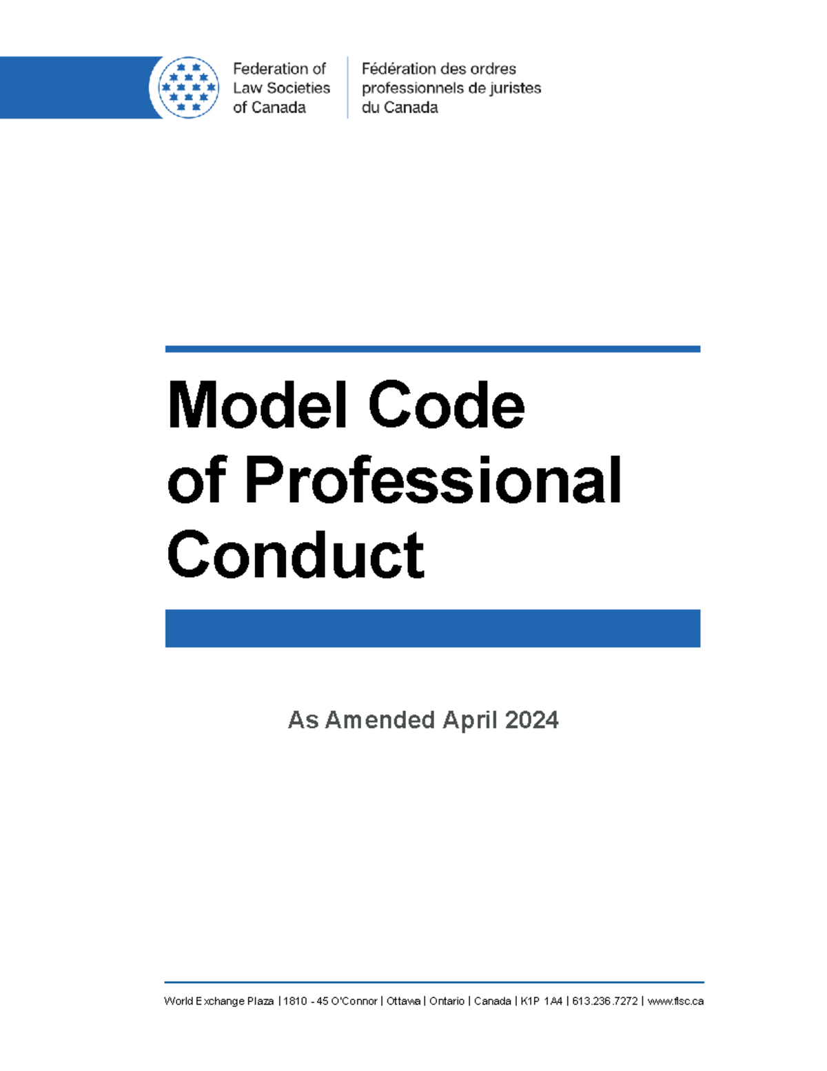 Model Code of Professional Conduct - Amended April 2024 - Studocu