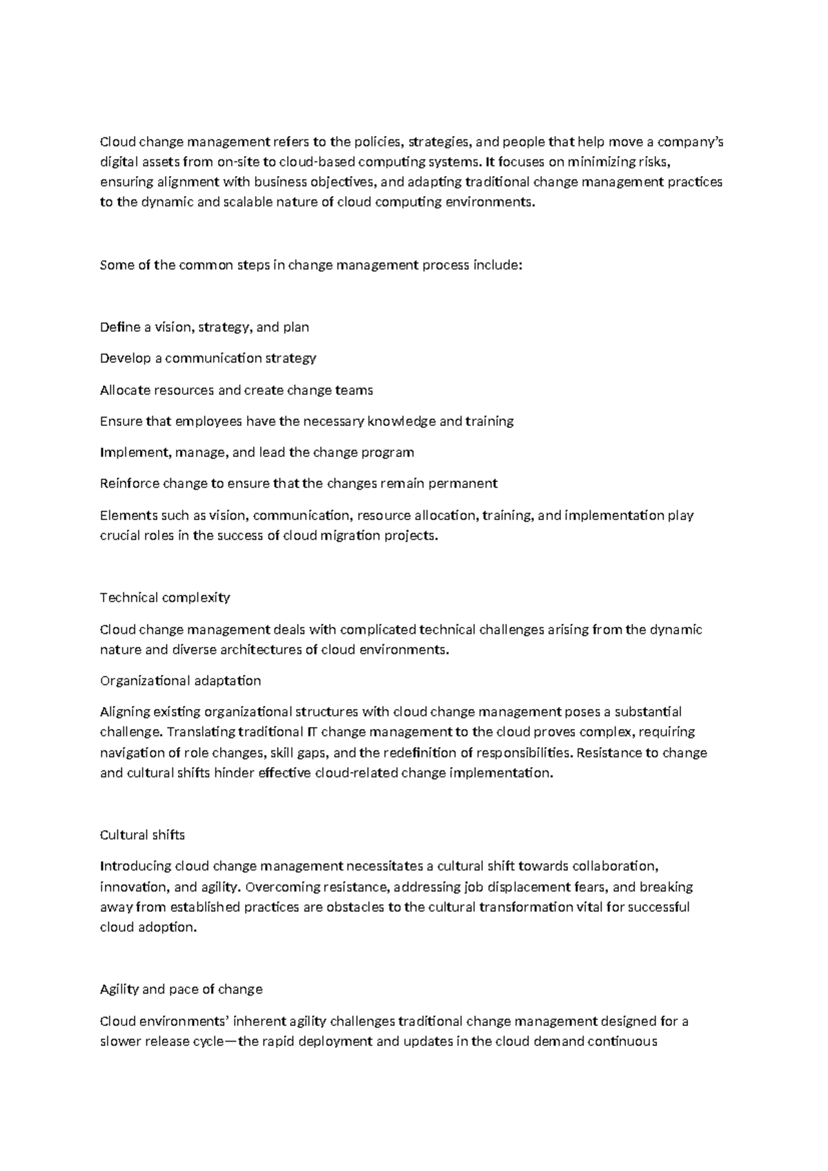 Cloud Change Management Strategies and Challenges in Cloud Computing ...